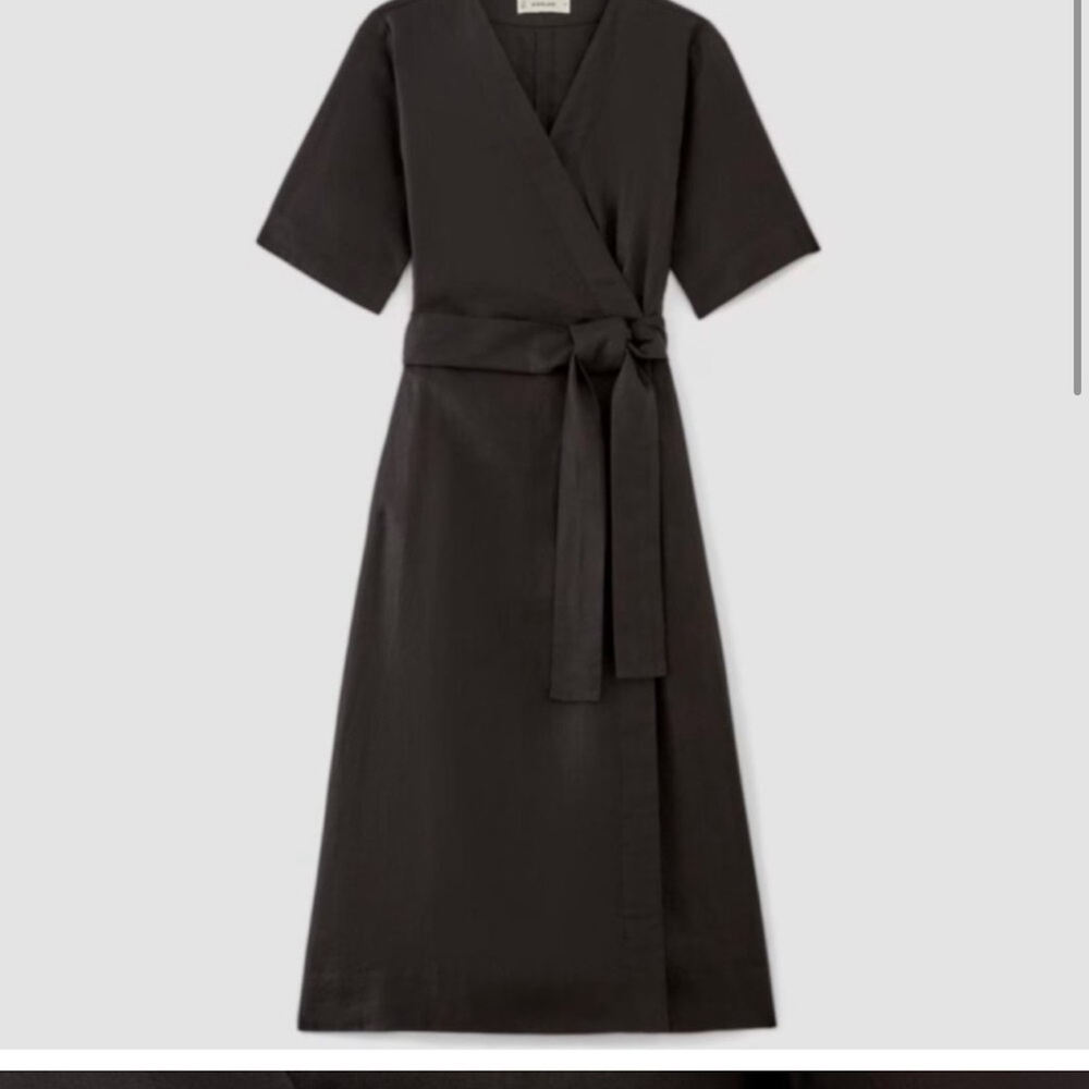 NWT Everlane Linen Wrap Midi Dress XS